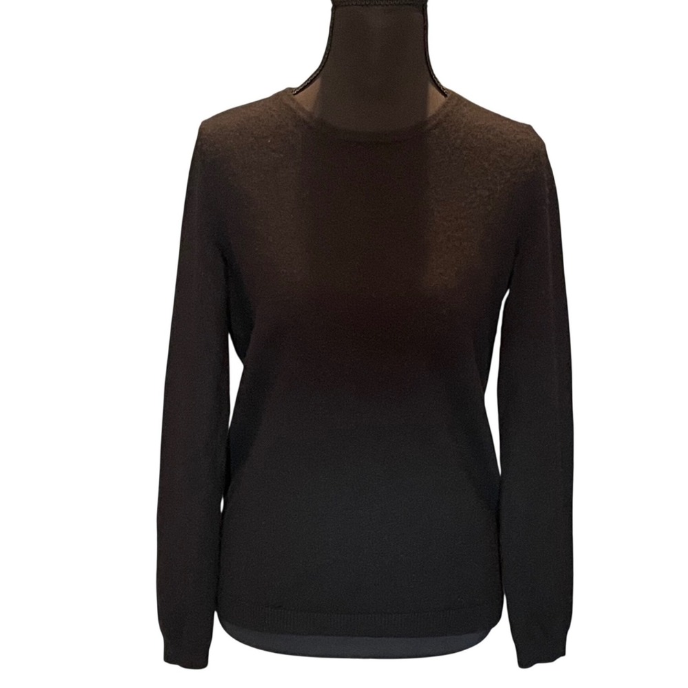 Talbots Pure Cashmere Sweater Black Long Sleeve Crewneck Womens S Quiet Luxury